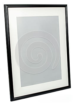 Black photo frame rotated in a plane