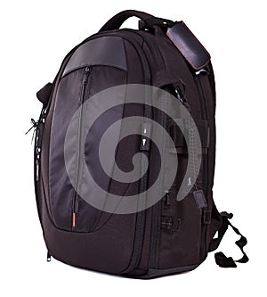 Black photo knapsack