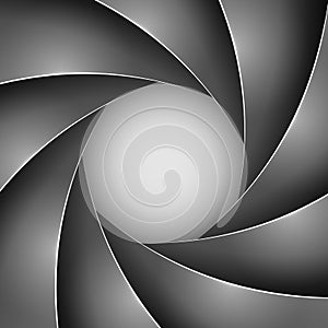 Black photo shutter aperture