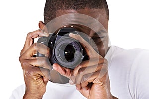 Black photographer doing photos photo