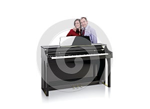 Black Piano with Happy Couple