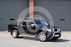 Black pickup truck