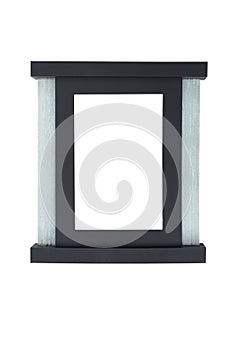 Black picture frame with glass decoration