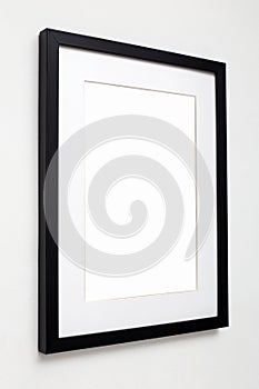 black picture frame. photoframe with passe-partout. Gallery wall photo