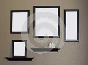 Black Picture Frame and Shelves Collage