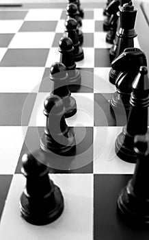 Black pieces of chess war game