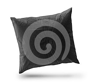 Black pillow isolated