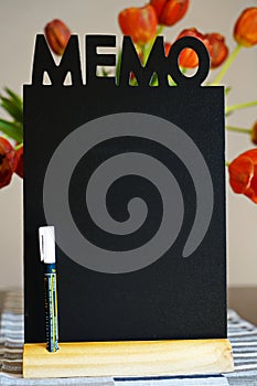 Black pin board for memos and to-do lists