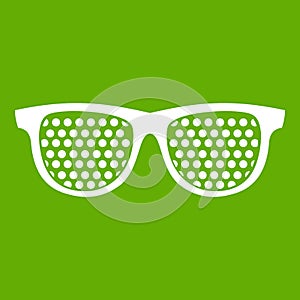 Black pinhole glasses icon green