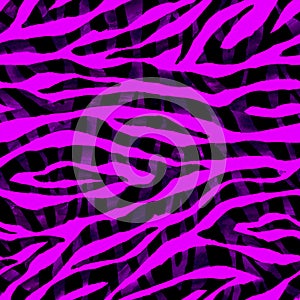 Black and pink abstract optical illusions zebra striped textured seamless pattern