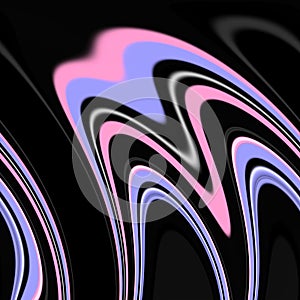 Black pink blue forms, lines, abstract background, fantasy