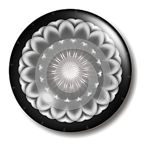 Black Pink Flower Button Orb