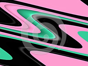 Black pink green background, abstract lines background, fantasy