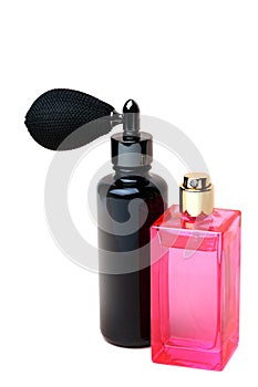 Black and pink perfume bottles