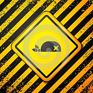 Black Pirate bandana for head icon isolated on yellow background. Warning sign. Vector