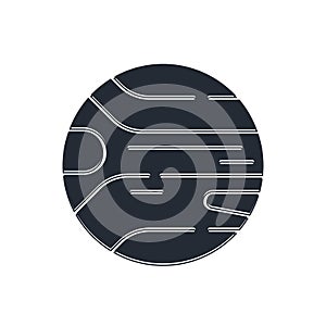 Black Planet icon isolated on white background. Vector