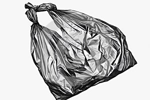 Black Plastic Bag White Background