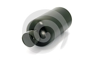 Black plastic bottle lotion