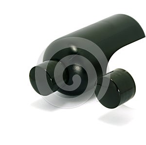 Black plastic bottle lotion