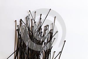 Black Cable Ties on White Background