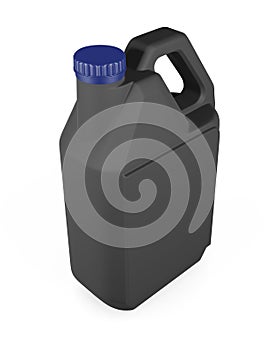 Black plastic canister on white background. 3d rendering
