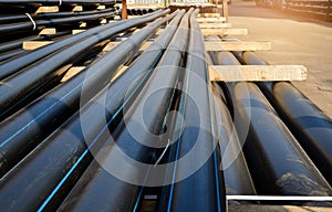 Black plastic pipes. Manufacture of plastic pipes