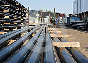 Black plastic pipes. Manufacture of plastic pipes
