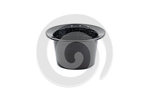 Black plastic pot with wide mount for planting