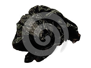 Black plastic or shopping bags on white background.