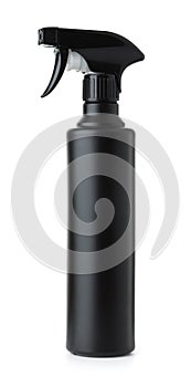 Black plastic spray bottle