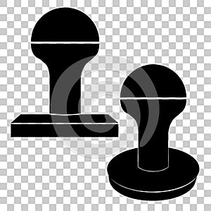 Black Plastic Stamp, at transparent Effect Background