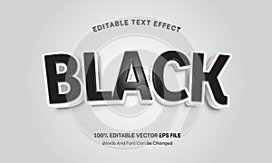 Black plastic text effect, editable text effect
