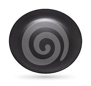 Black plate on white background