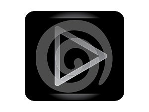 Black play button icon vector