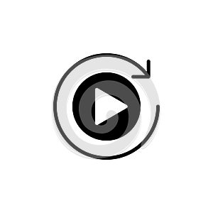 Replay icon vector. Repeat icon