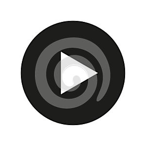 Black play button on white background. Vector illustration. EPS 10.