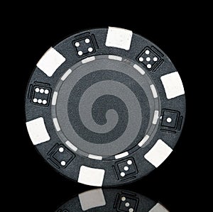 Black poker chip