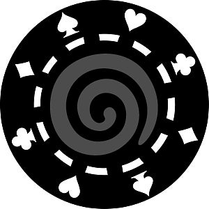 Black poker chip