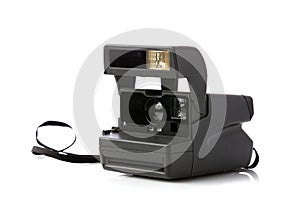 Black polaroid camera