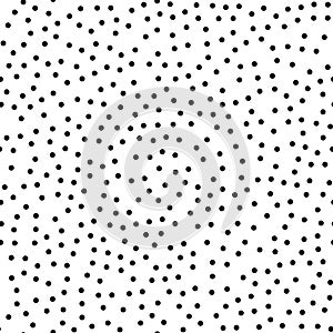 Black polka dots seamless pattern on white.