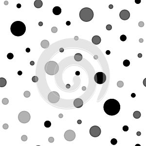 Black polka dots seamless pattern on white.