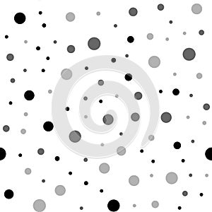 Black polka dots seamless pattern on white.