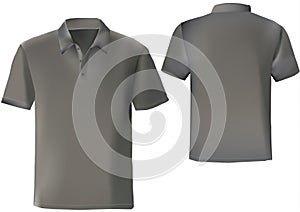 Black polo shirt design template