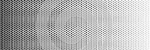 Black polygon halftone dots effect in white color.