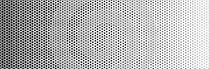 Black polygon halftone effect on white for pattern and background