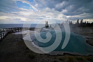 Black pool hot spring west thumb geyser basin yellowstone national park