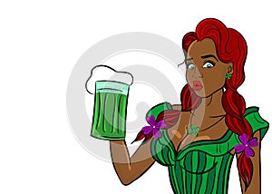 Black pop art woman st patrick day