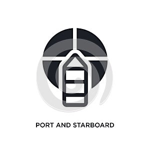 black port and starboard isolated vector icon. simple element illustration from nautical concept vector icons. port and starboard