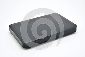 Black portable hard disk drive