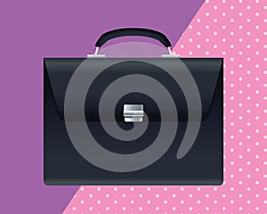 Black portfolio briefcase mockup icon